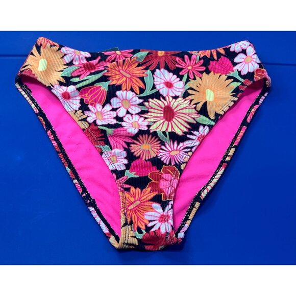 Wild Fable - Women's Ribbed High Waist High Leg Cheeky Bikini Bottom - XS(0-2) - Picture 3 of 11